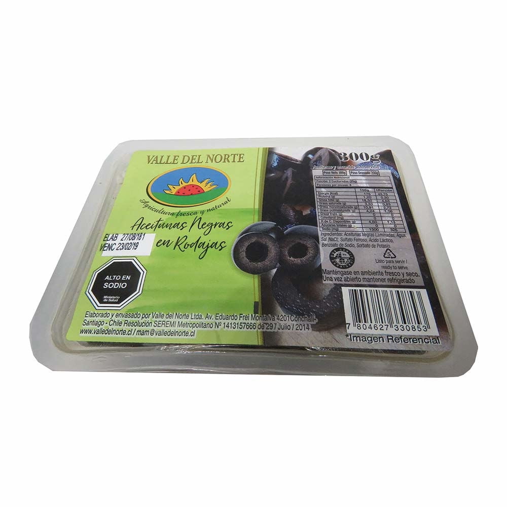 Aceitunas Negras En Rodaja 300 g Valle del Norte