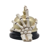 Magideal - Escultura De Estatua De Mano Y Campana De Esqueleto De Halloween, Adorno De Decoración Del Hogar, Estatuilla De Resina Para Decoración De Mesa, Oficin