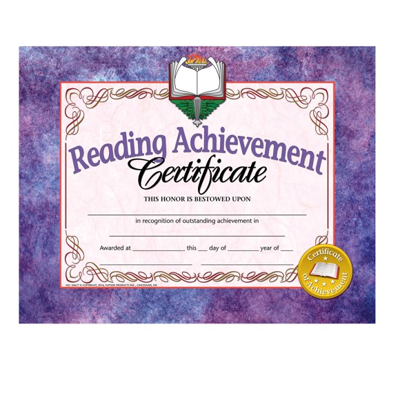 Certificado Flipside Products Reading Achievement, paquete de 30