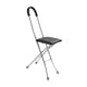 thumbnail image 2 of Bastón plegable con asiento, capacidad de 150 kg, portátil, silla plegable Negro, 2 of 5