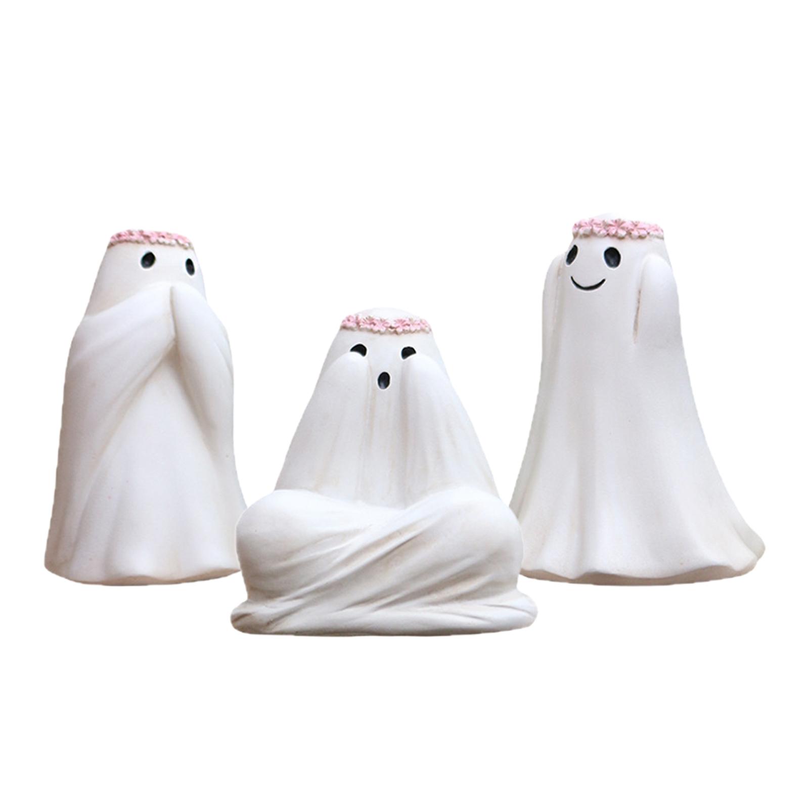 Bothyi - 3 Estatuas De Fantasmas Realistas De Halloween Para Escritorio, Jardín Y Patio.