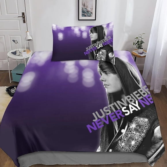 Justin Bieber Duvet Cover Multi Colour Luxury Daytime Bedding Set Microfiber Chanteurs