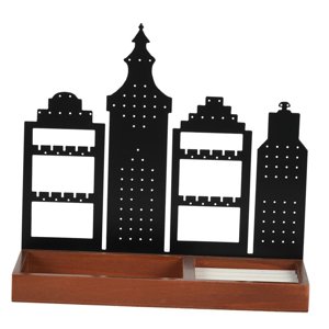 Ioensy - Soporte Para Pendientes, Soporte Para Pendientes, Estante De Almacenamiento Para El Dormitorio De San Valentín, Tocador, Base Marrón