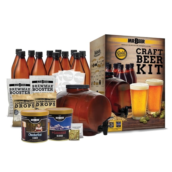 Kit para hacer cerveza artesanal Mr. Beer 15,14 L, completo para hacer cerveza casera