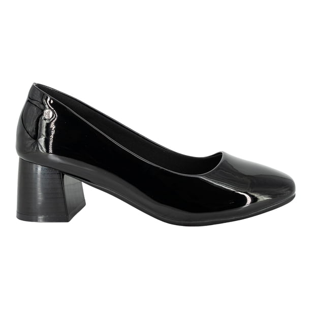 Zapato Tacón Bloque Suzi Negro Charol Alquimia