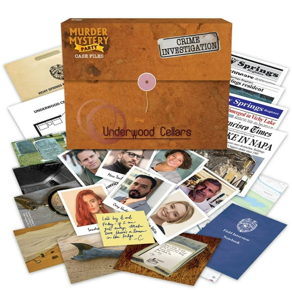 Juegos universitarios Murder Mystery Party Case Files: Underwood Cellars Unsolved Mystery University Games University Games
