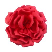 Magideal - Broche De Flores, Ramillete Elegante, Broches De Flores De Rosas Grandes, Broche De Rosa, Pin De Solapa Para Vestido De Baile, Traje, Fiesta, Ceremoni Rojo