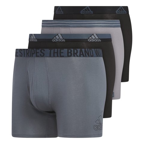 Calzoncillos Tipo Bóxer Adidas De Algodón Elástico Para Hombre, Paquete De 4