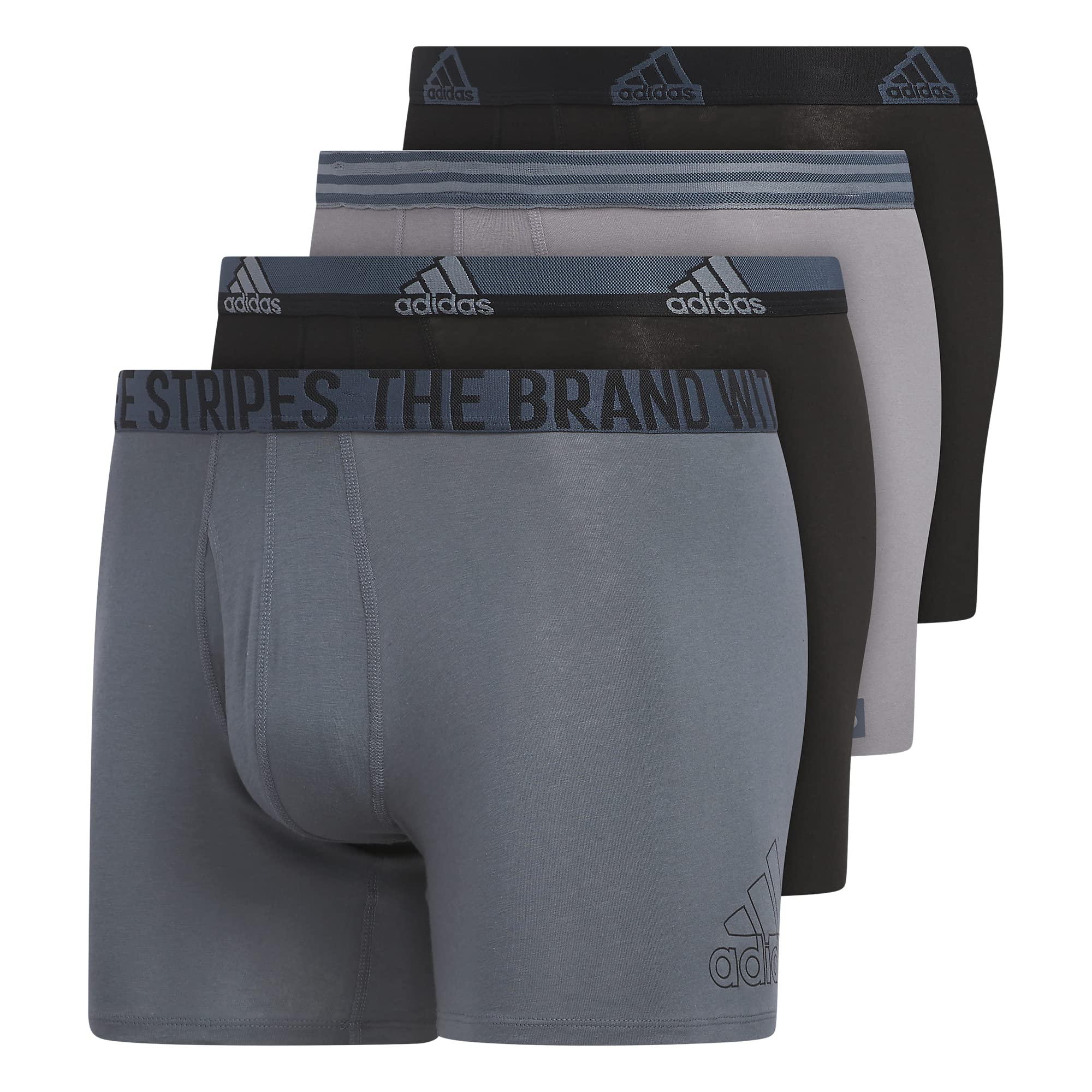 Calzoncillos Tipo Bóxer Adidas De Algodón Elástico Para Hombre, Paquete De 4
