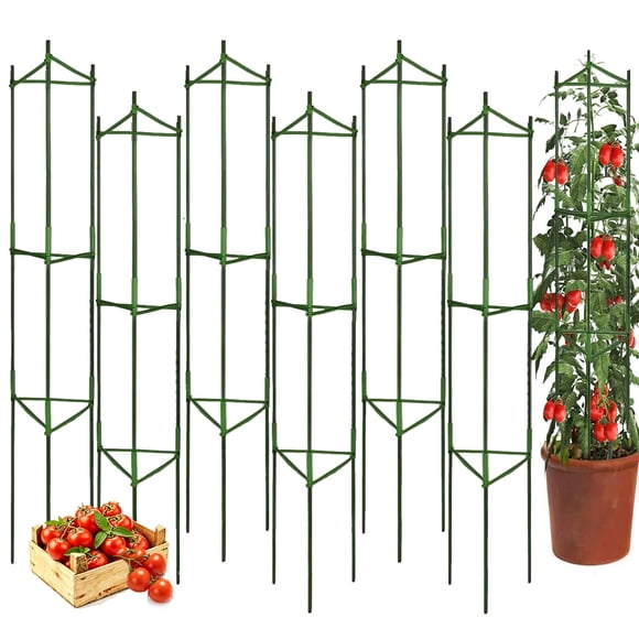 Tutor para tomates Moirsunt, 6 unidades, acero, 127 cm, soporte para plantas