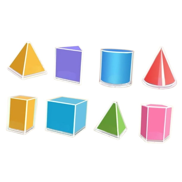 8 piezas de formas geométricas plegables, útiles escolares, juguetes educativos, sólidos geométricos para niños, escuela primaria y jardín de infancia