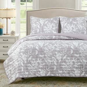 Dib - Quilt Reversible Estam 2P Flores Gris
