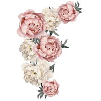 Magideal - Pegatina De Pared De Peonía, Calcomanías De Pared Extraíbles De Pvc, Murales Artísticos Para Cocina, Cuarto De Niños, Dormitorio, Sala De Estar Y Deco Rosa