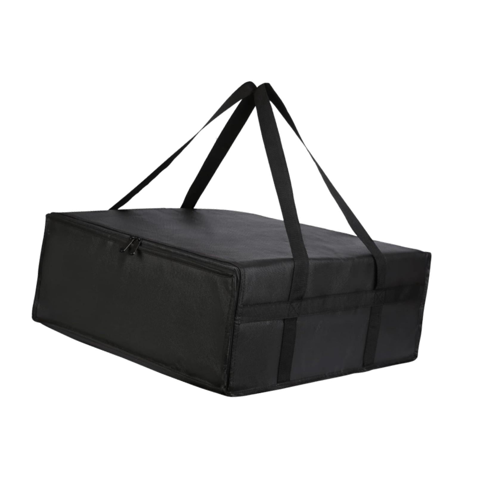 Magideal - Bolsa De Transporte De Entrega De Pizza Aislada Llena De Equipo Reforzado De Almacenamiento De Alimentos Fríos Fríos Fríos Aislados Para Catering Prof Negro