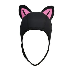 Genérico - Gorro Con Capucha Para Traje De Neopreno Con Orejas De Gato Para Mujer Y Niños, Cómodo De Llevar Y Quitar, Oreja Rosa L
