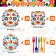 thumbnail image 2 of Platos Jremreo 100 piezas – Set de Suministros para Fiesta, 2 of 7