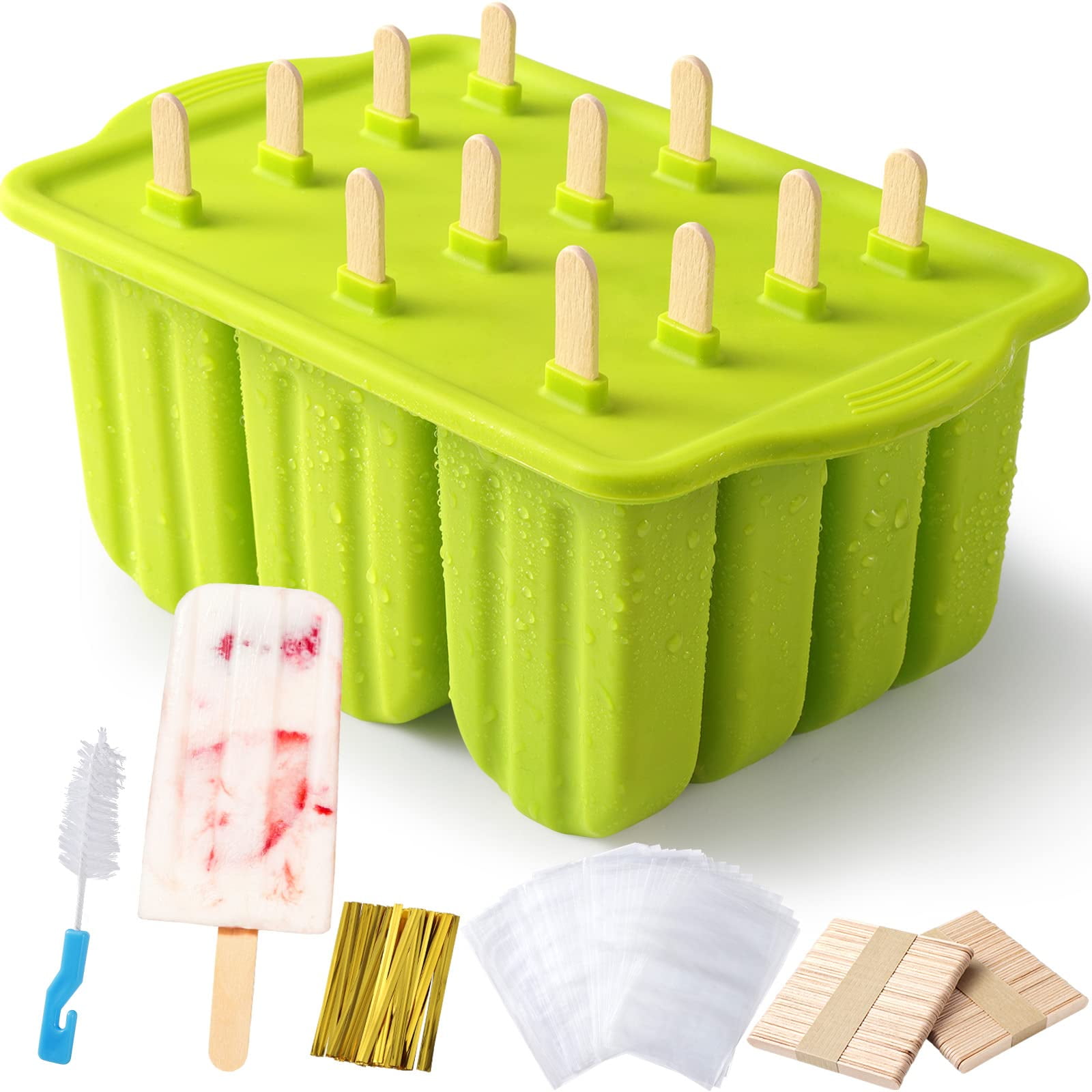Molde Para Paletas Sinnsally De Silicona, 12 Cavidades, 90 Ml, Set