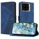 thumbnail image 3 of Funda tipo cartera para ZTE Blade A56 Pro con tarjetero, bolsillo para billetes, soporte, cierre magnético y correa para la muñeca, funda tipo folio con textura geométrica azul, 3 of 5