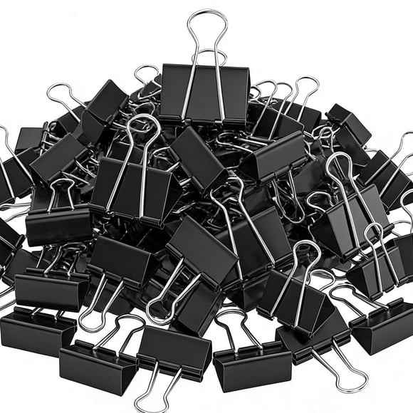 Clips de carpeta KKEETUR 200 unidades surtidas, varios tamaños, negro