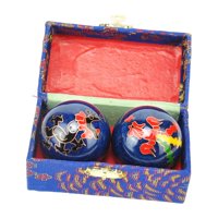 Magideal - Bolas Para De Manos Con Caja De Almacenamiento, Fortalecimiento De La Muñeca De La Mano, Bolas De Baoding Chinas Para La Destreza De Los Dedos , Azul