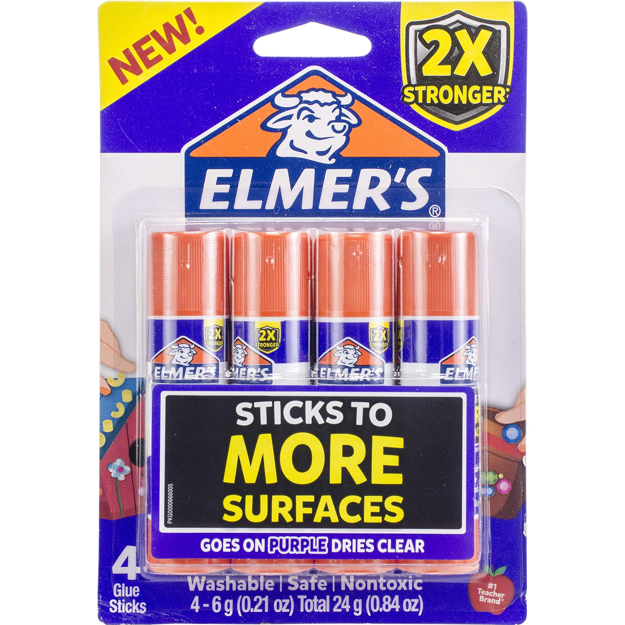 Barras De Pegamento Elmer's Extra Fuerte Lavables 6g Paquete De 4