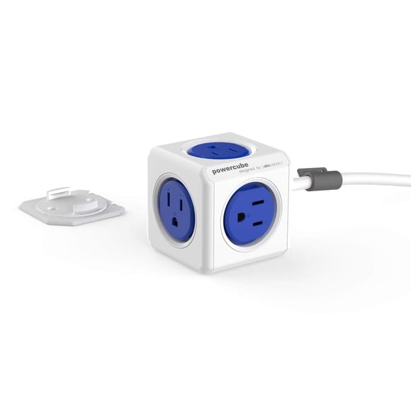 PowerCube Allocacoc Extended de 5 salidas con cable de 1,5 m, color azul