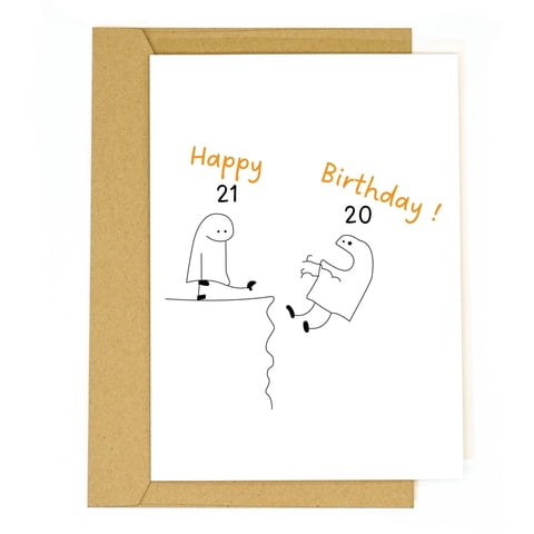 Tarjeta De Cumpleaños Divertida Del 21 De Tiangqiwoole Con Diseño De Dibujos Animados