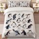 thumbnail image 1 of Penguin Watercolor Style Bedding Set | Includes 1 Duvet Cover and 2 Pillowcases Multicolor Print, 1 of 5