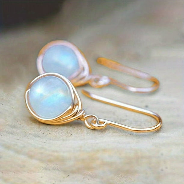 Gorgeous Vintage Silver Hook Opal Drop Earrings - Perfect for Women!