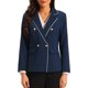 thumbnail image 1 of INSPIRE CHIC Chaqueta de Trabajo para Mujer Doble Botonadura Traje de Trabajo L Azul Marino, 1 of 5