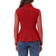 thumbnail image 3 of INSPIRE CHIC Blusa de Mujer de Malla Transparente con Peplum, Manga Larga, Cuello con Abertura, Dobladillo con Volantes y Cuello Vuelto XS Rojo, 3 of 6