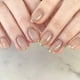 thumbnail image 1 of Glossy Oval Press On Nails with Golden Glitter - French Tip Artificial Acrylic Nails for a Blingy Look, 1 of 3