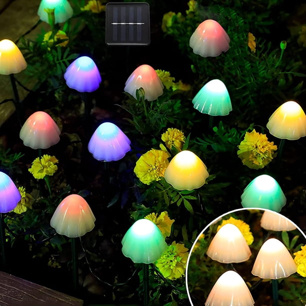 10pcs Mini Solar Mushroom Lights, Outdoor Solar Garden Light, Waterproof Cute Mushroom Shaped Flower Lights For Pathway Landscape Yard Patio Garden Party Wedding Festival Decoration