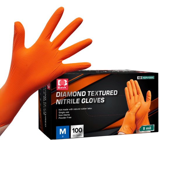 Guantes de nitrilo Jointown Basic Heavy Duty Mechanic M, color naranja