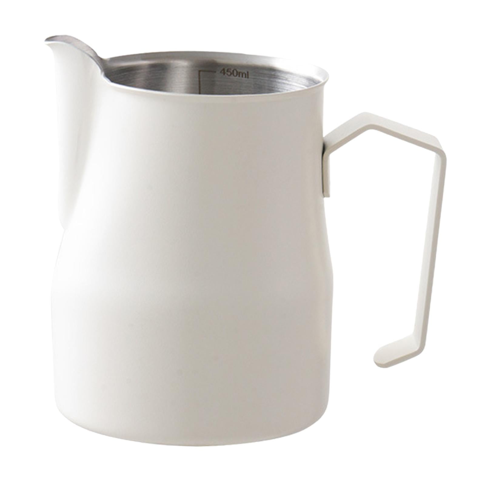 Magideal - Jarra Para Espumar Leche, Acero Inoxidable Con Báscula Jarra Para Espumar Leche Piezas De La Máquina De Espresso Jarra Para Vaporizar Espresso Para , 500ml Beige