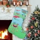 thumbnail image 1 of Lale Ki Lolu Tema: Calcetines de Navidad, fino lino blanco para colgar en escaleras y chimenea, decoración navideña para el hogar, regalo de Navidad. 45cm × 32cm, 1 of 5