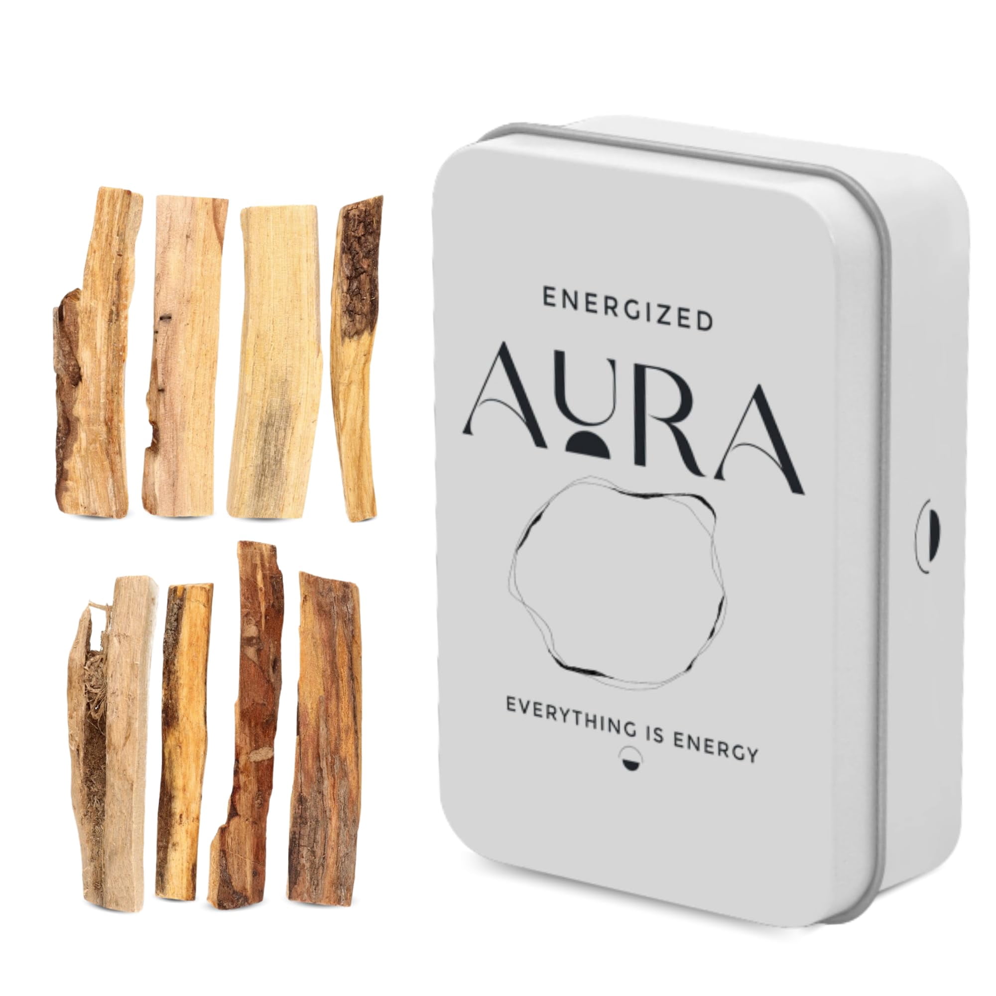 Energized Aura Everything Is Energy - Palo Santo Sticks 8 Premium, 100% Naturales Y Sostenibles, Perú