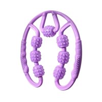 Ioensy - Rodillo Muscular Para Piernas, 7 Ruedas, Herramienta De Masaje Corporal Completo Para Codo De Golfista, Yoga, Morado