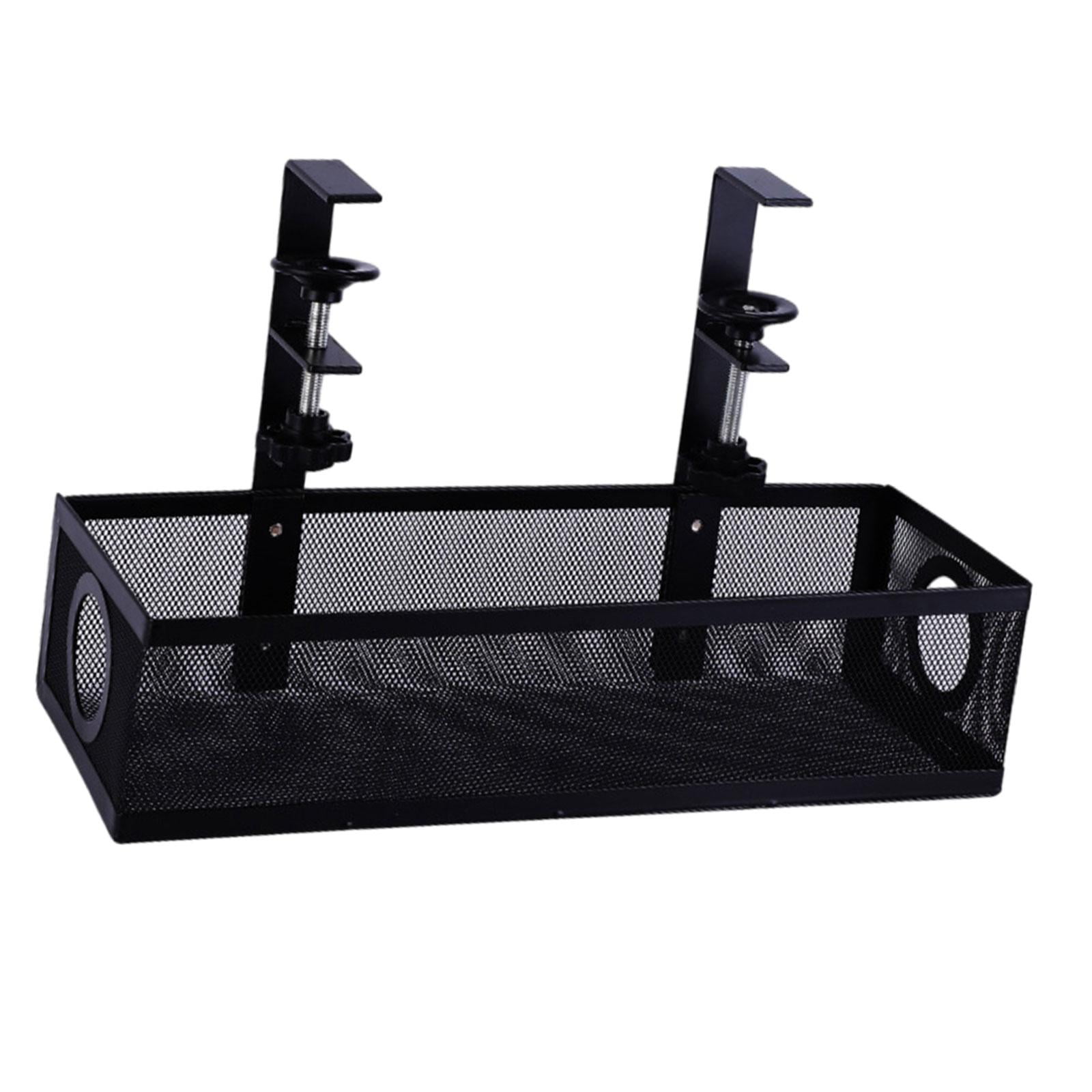 Bothyi - Contenedor Para Estante De Almacenamiento De Cables Debajo Del Organizador De Escritorio Para Oficina En Casa Negro