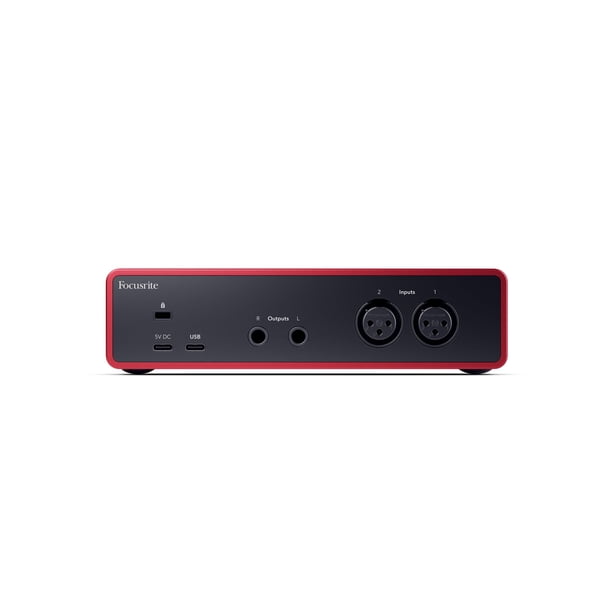 Paquete de interfaz de audio USB Focusrite Scarlett 2i2 de cuarta generación con auriculares de estu