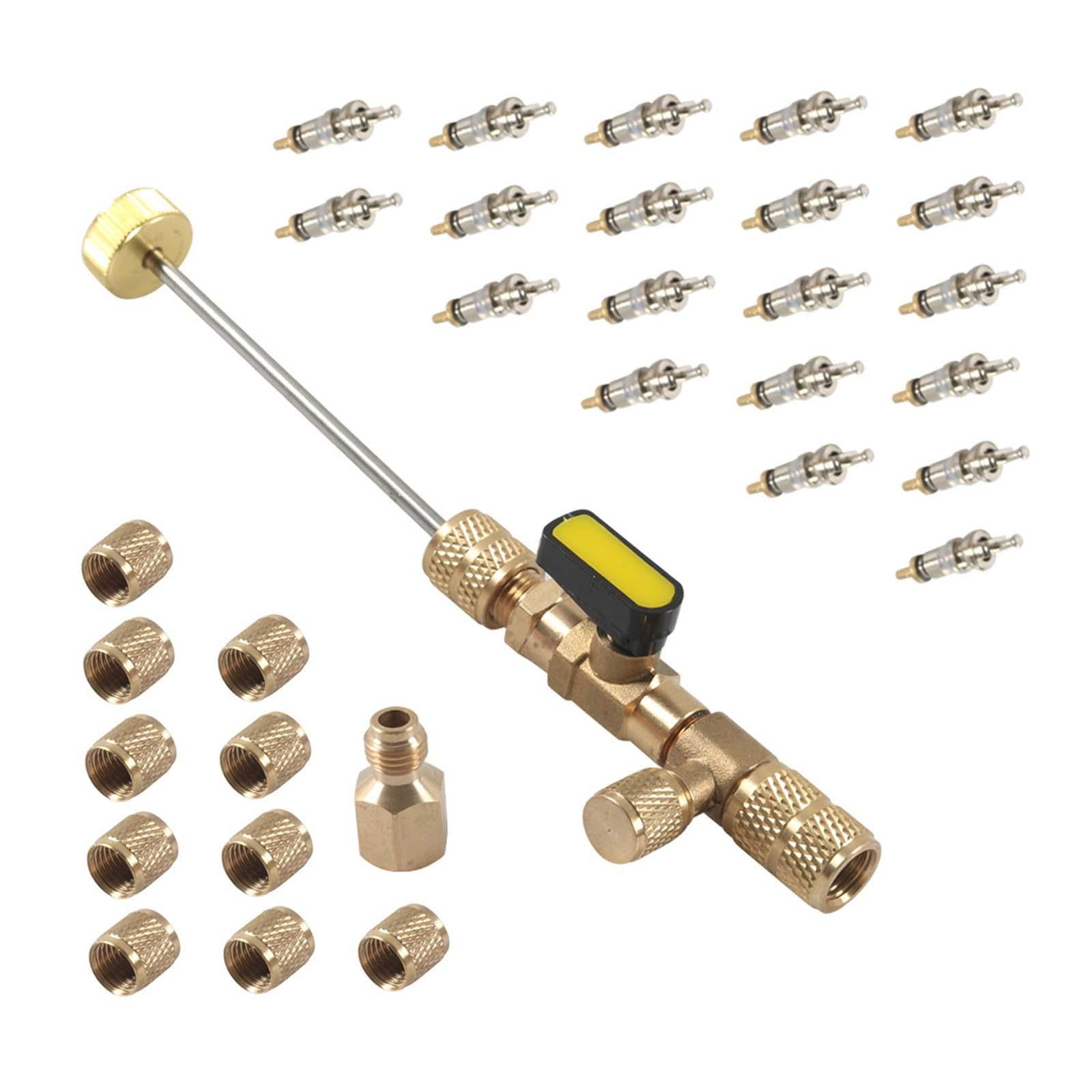 Magideal - Herramienta De Instalación Y Extracción De Núcleo De Válvula De Dos Tamaños Sae 1/4 5/16 Herramienta De Extracción De Núcleo Tuercas De Latón Para Acc