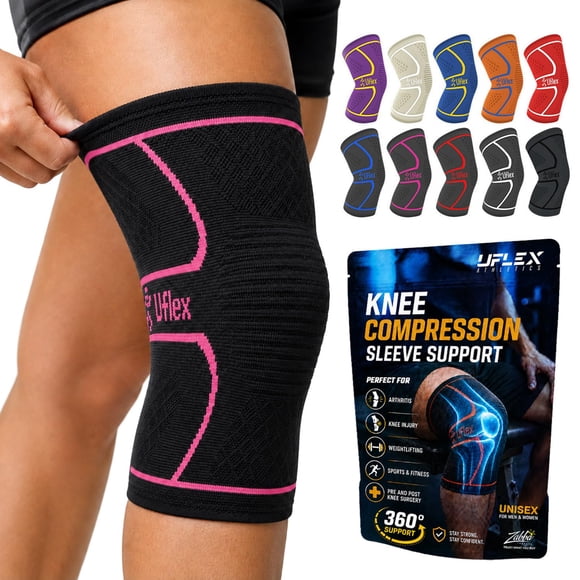 Rodillera de Compresión UFlex Athletics Talla Media Rosa