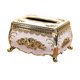 thumbnail image 4 of Estuche De Pañuelos Faciales Con Estampado De Flores Apertura Elegante Dorado Y Blanco, 4 of 5