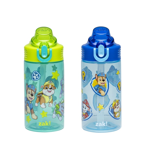 Botella de agua Zak Designs Paw Patrol Sage Kids, 480 ml, paquete de 2