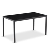 Novahus - Mesa De Comedor Vidrio Negro 120X80X75Cm