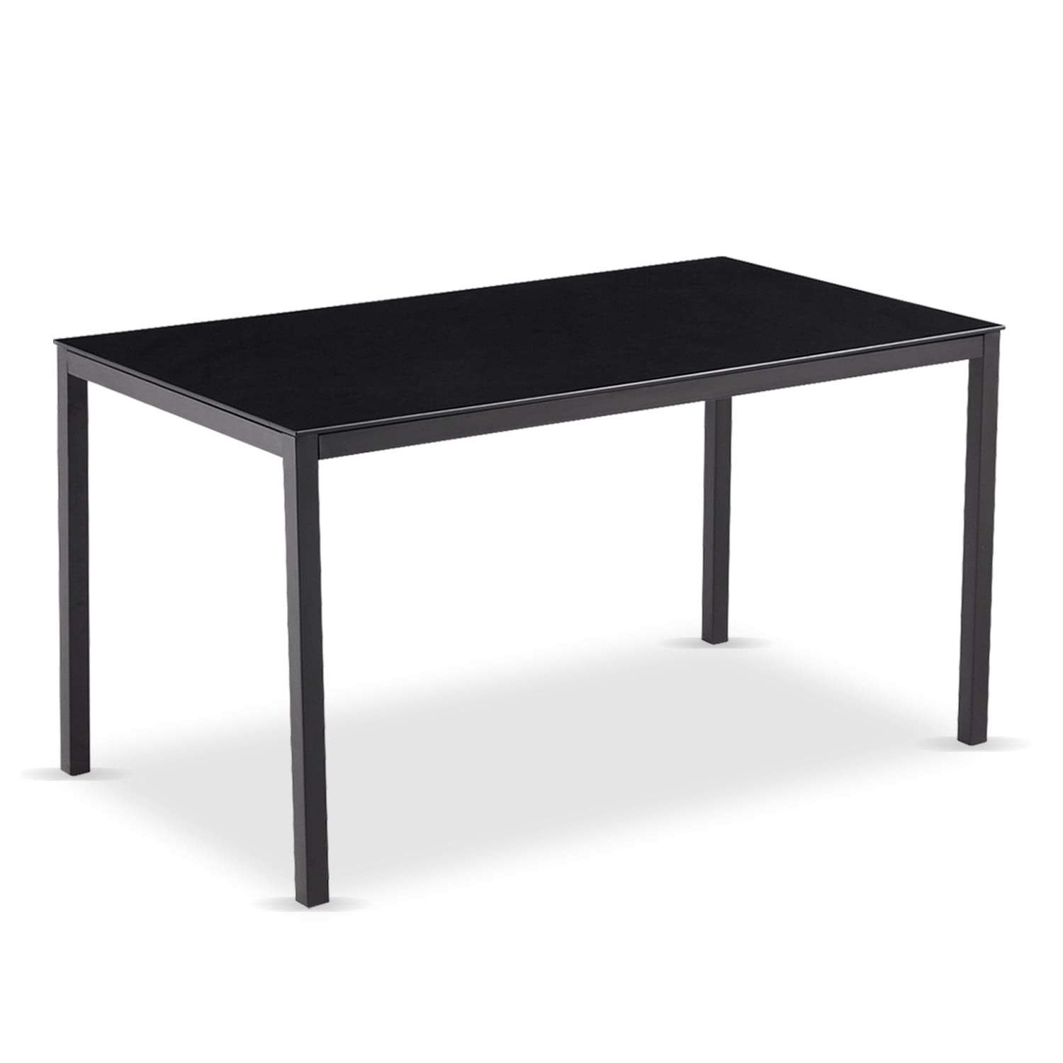 Novahus - Mesa De Comedor Vidrio Negro 120x80x75cm