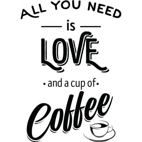 Rienda Libre Graphics - Decomural Love And Coffee Food Drink Ws-46123