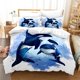 thumbnail image 1 of x1656 Bed SheetsDolphin Ocean Animal Bedding Set Boys Girls Twin Size Duvet Cover Pillowcase Bed Kids Adult Home Textileextile 3-Piece Bedding Set (1 Duvet Cover + 2 Pillow Shams) nj1656, 1 of 5