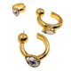 thumbnail image 1 of Aros Argolla y Cuff, Circón en Gota, Plata 925 enchapada en Oro 18K, 1 of 4