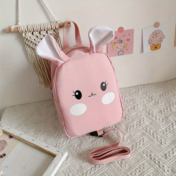 1pc Cute Kawaii Cartoon Shape Backpack, Lightweight Large Capacity Kindergarten Primary School Students School Bag With Anti-missing Rope